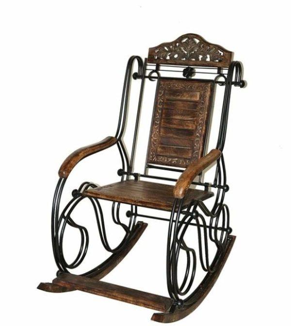 STYLO Iron Rocking Chair Is Fully Portable & Easy to Dismantle Relax Your Back Pain - Free Size, Brown, Iron, Pack of1